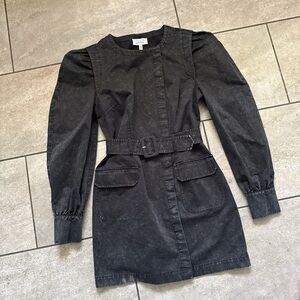 & Other Stories Black Denim Dress with Belt